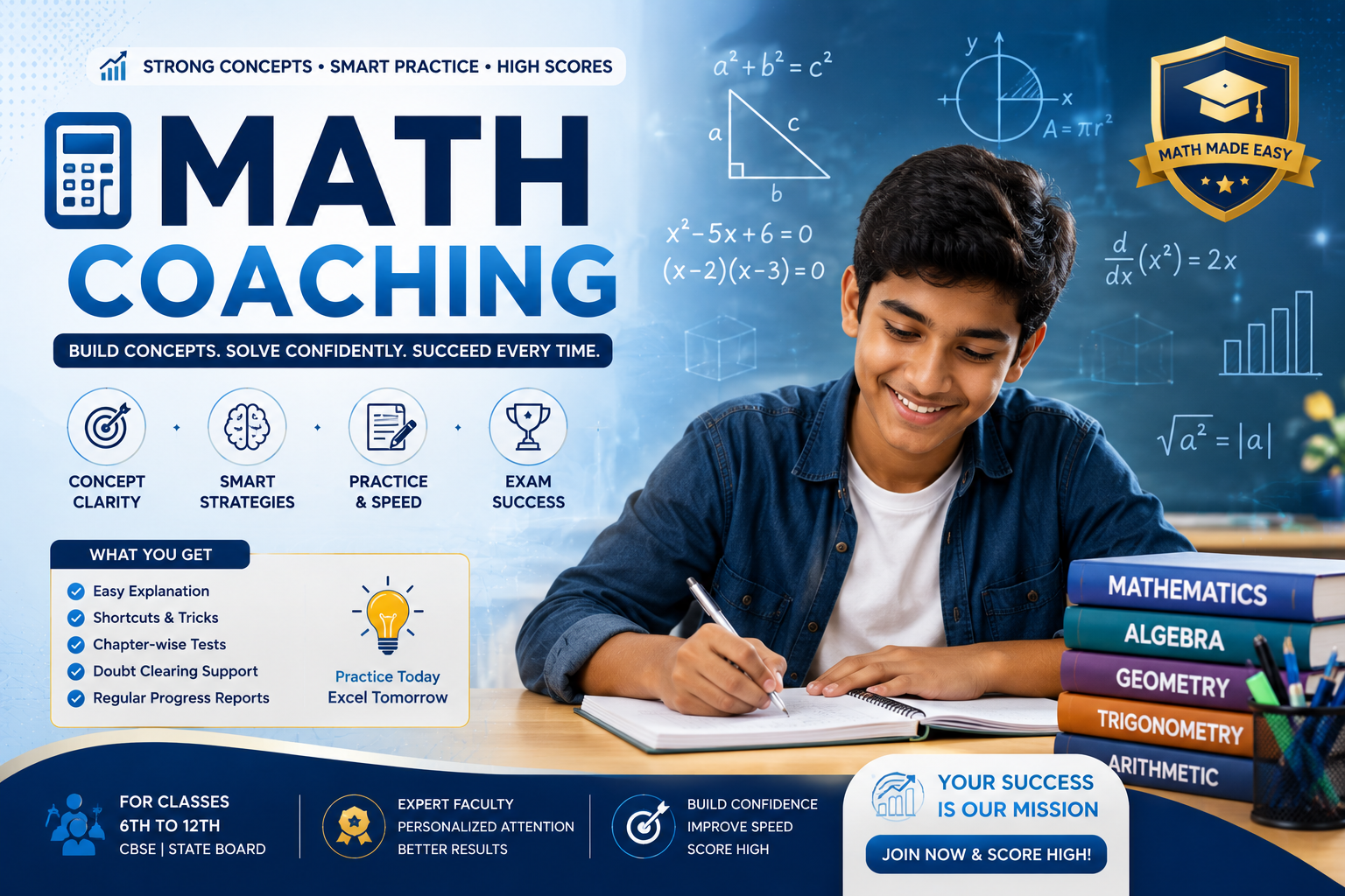 Student solving maths